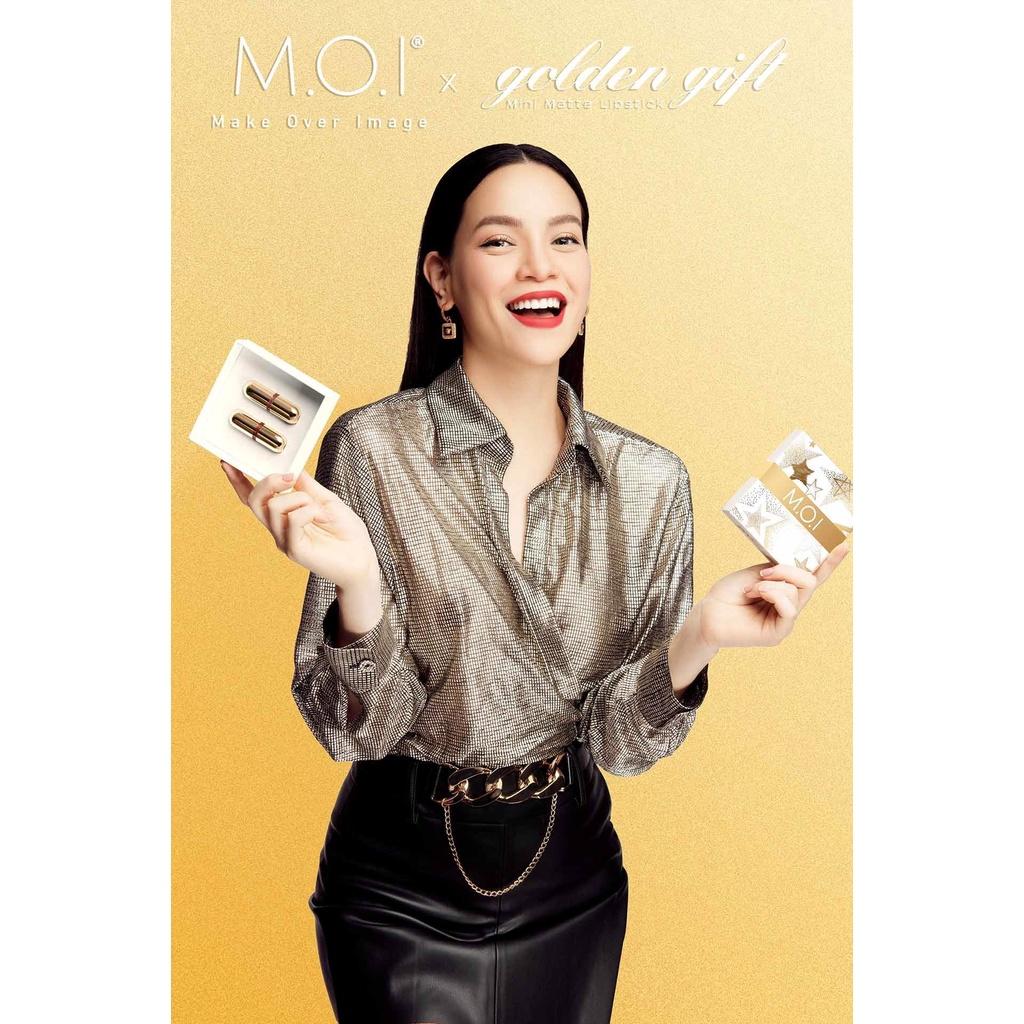 Son Môi Mini - SET LOVE 2 Thỏi - MOI Cosmetics Hồ Ngọc Hà - Golden Gift