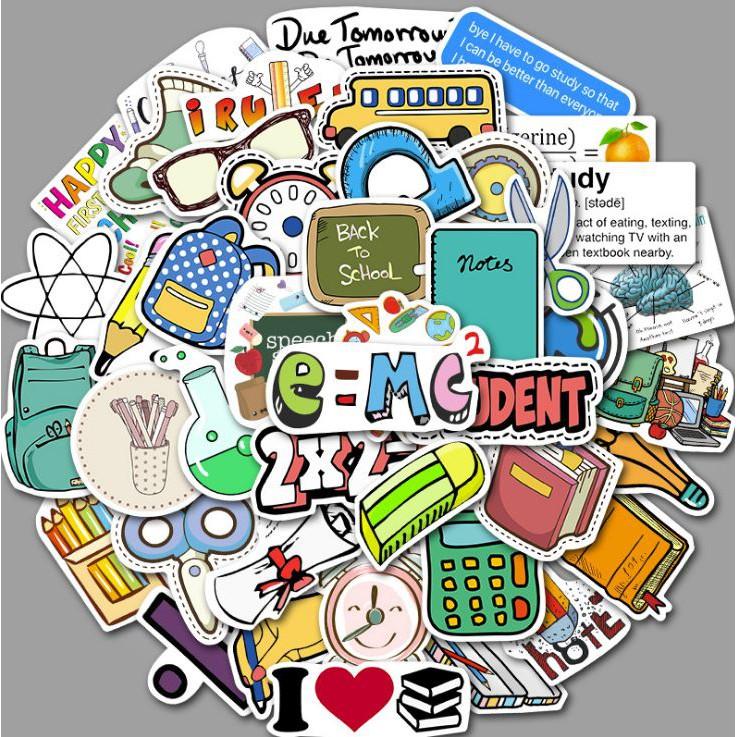 Sticker dán cao cấp DỤNG CỤ HỌC TẬP Cực COOL ms#15