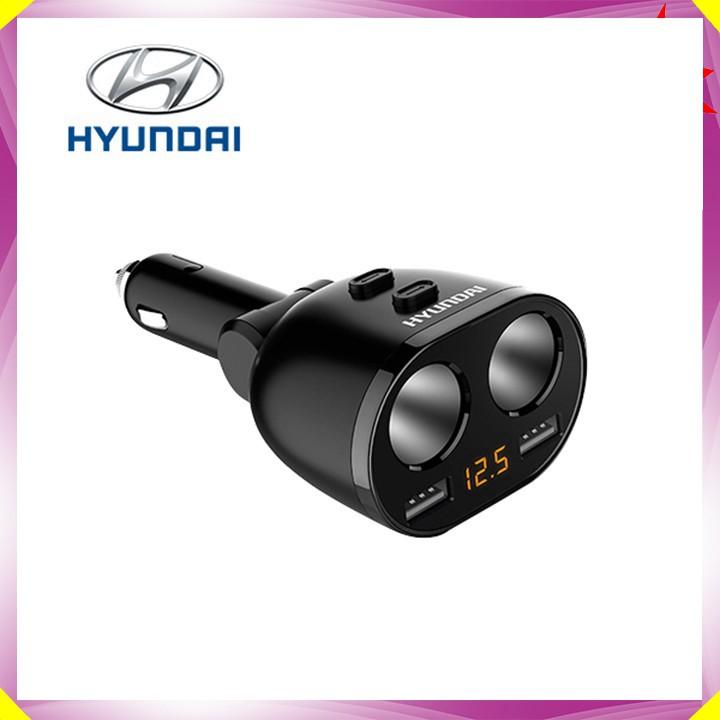 Bộ chia tẩu sạc trên ô tô cao cấp thương hiệu Hyundai HY-16 - Công suất 120W - Hàng Nhập Khẩu