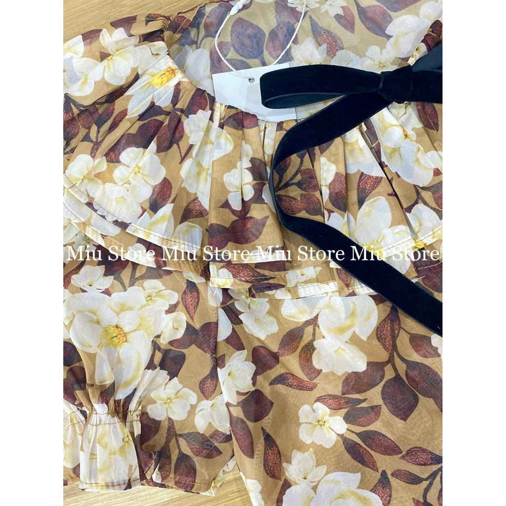 Áo sơ mi công sở nữ ngắn tay cổ tròn nơ đen Miu Store SM00022