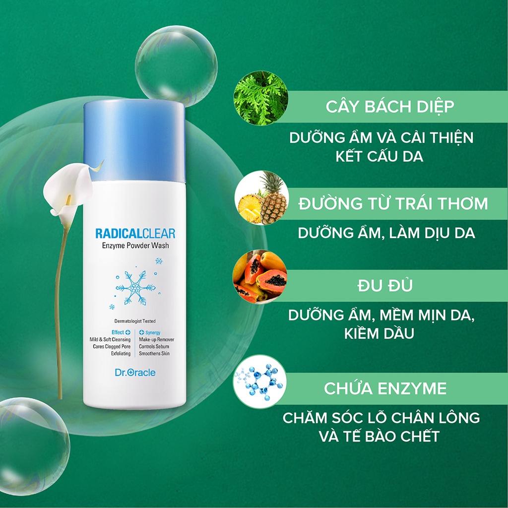 Bột Rửa Mặt Thảo Mộc DR.ORACLE Enzyme Radical Clear 50g - Giảm Mụn Giảm Thâm Kiểm Soát Bã Nhờn Tẩy Tế Bào Chết