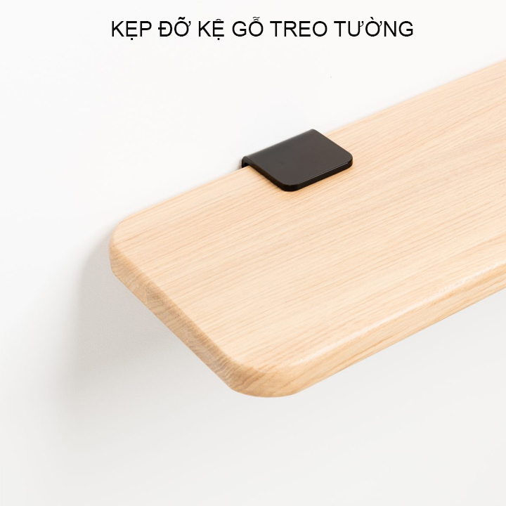 01 Kẹp đỡ tấm gỗ treo tường làm kệ để đồ đa năng, bằng thép sơn tĩnh điện dày dặn chắc chắn