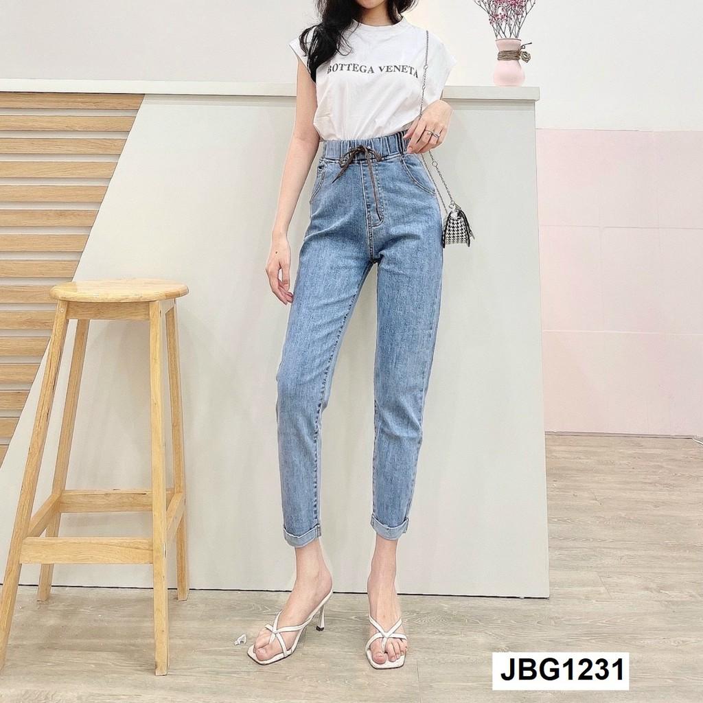 Quần Jeans Baggy Nữ Co Giãn Lưng Thun JBG11