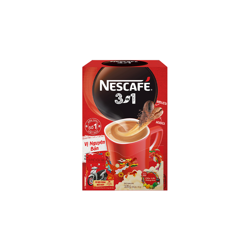 [Tặng Bình Jug 1 Lít Nescafe] Combo 2 Hộp NESCAFÉ 3in1 VỊ NGUYÊN BẢN ( 16g x 20 gói)