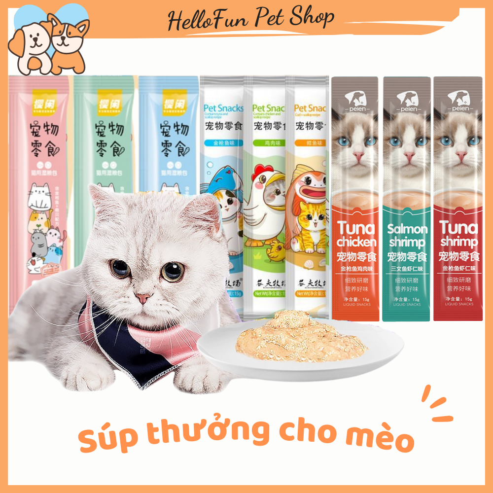Súp thưởng cho mèo nhiều loại Shizuka | Ciao | Cat Food | Pet Snacks | Masti (15gr)