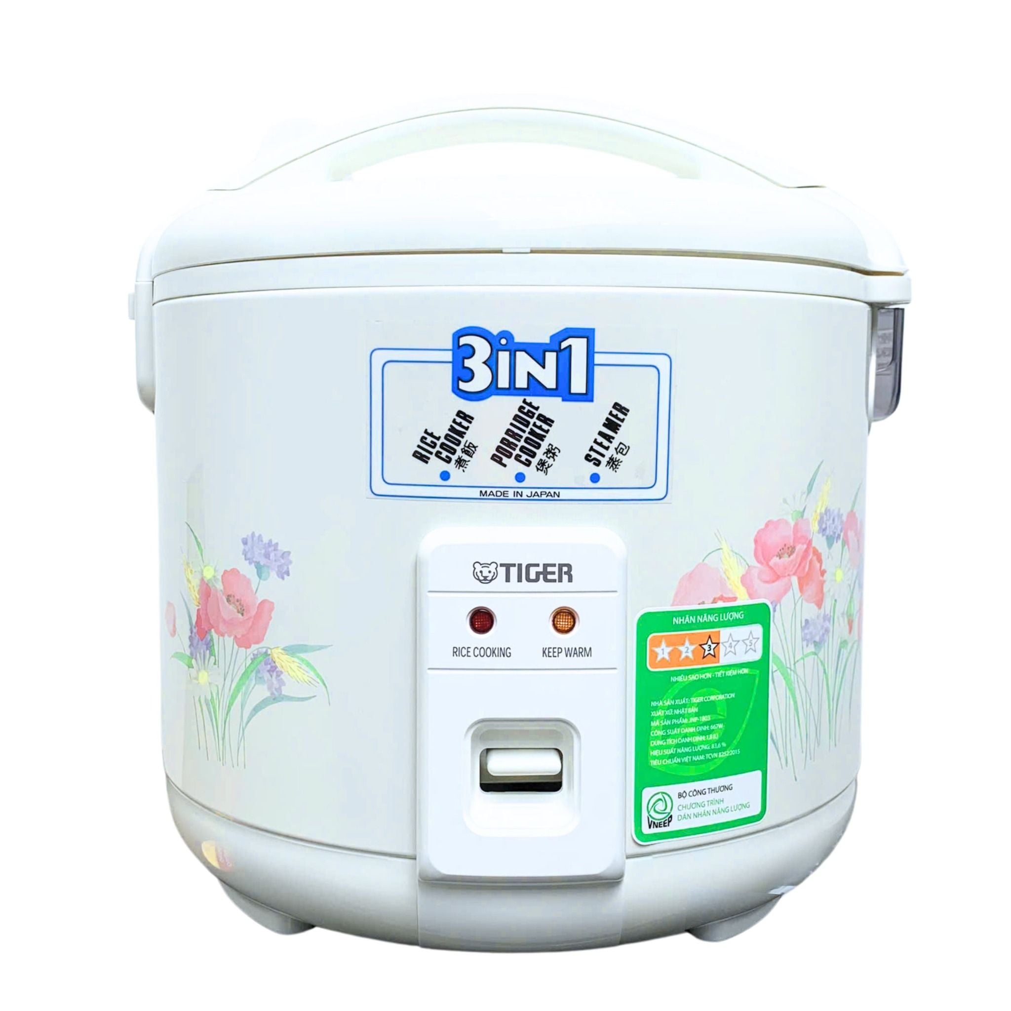 Nồi Cơm Điện Tiger JNP-1803 - 1.8L Nhật Bản Màu trắng (FF) - Hàng Chính Hãng