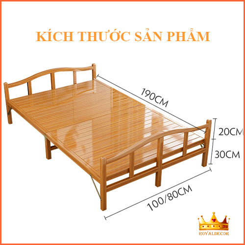 Giường Tre Gấp Gọn Thông Minh ROYALDECORHN - Giường Tre Tiện Lợi Tiết Kiệm Không Gian, Chất Liệu Thiên Nhiên An Toàn - Nội Thất Phòng Ngủ, Nhà Vườn