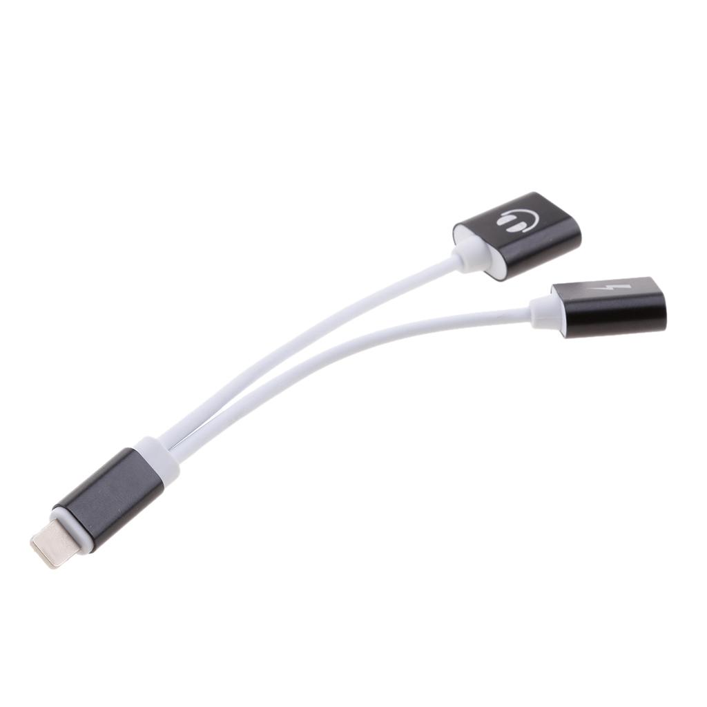 3 Pieces 2 in 1 Headphones Jack Charger & Audio Splitter Adapter for