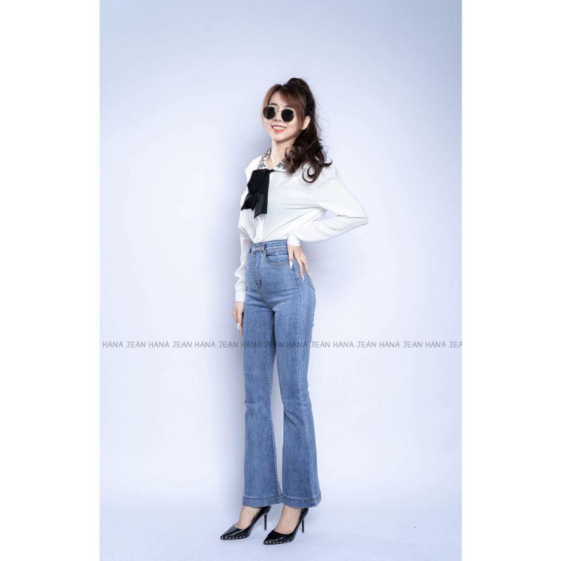Quần jeans co giãn ống loe form dài hắck dáng ( HÌNH THẬT SHOP CHỌP
