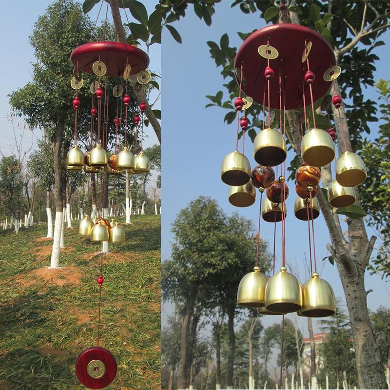 Chuông gió Đồng 10/13/ Bằng Gỗ gụ Đỏ Chuông, chuông phong thủy 206827 206828
