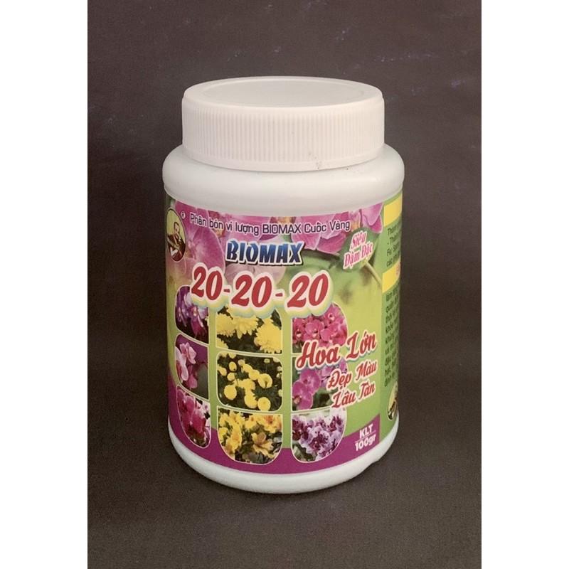 Phân bón vi lượng NPK 20-20-20 - chai 100 gram BIOMAX