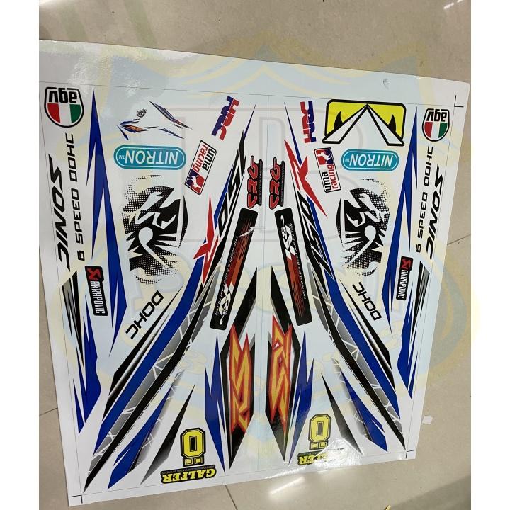 Tem rời xe sonic 150 RS trắng xanh