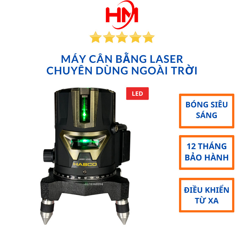 Máy cân bằng laser 5 tia xanh bóng LED siêu sáng