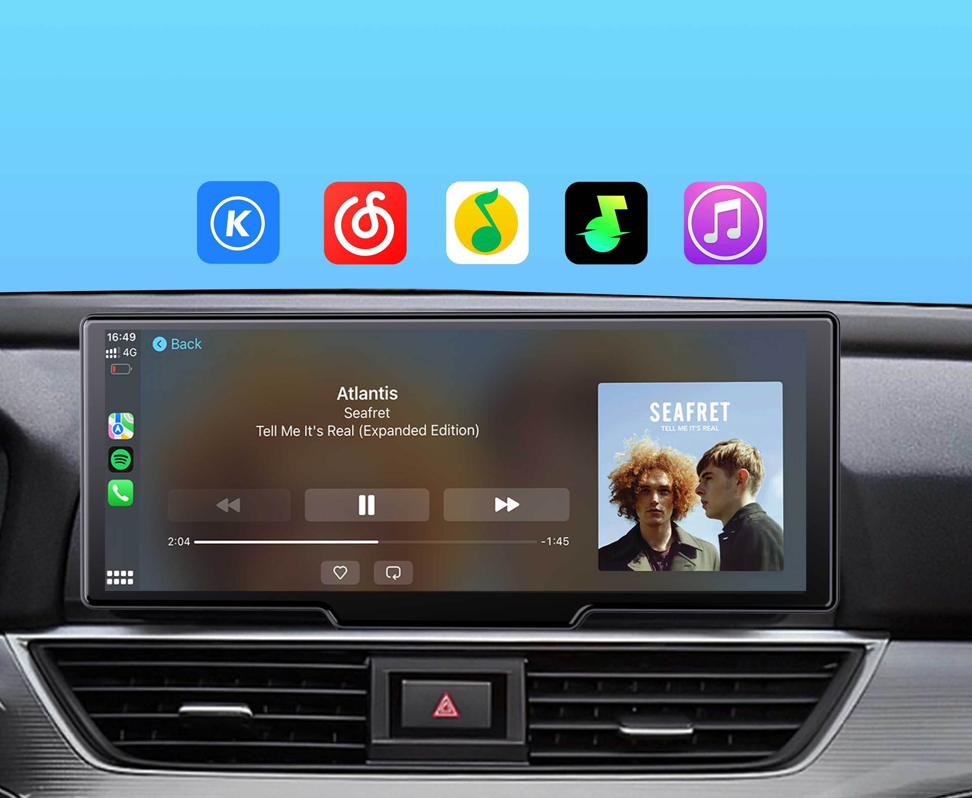 Màn Hình Ô Tô Taplo Android AllTech 4K Tiếng Việt Carplay chỉ đường tích hợp Camera hành trình trước sau 1080p