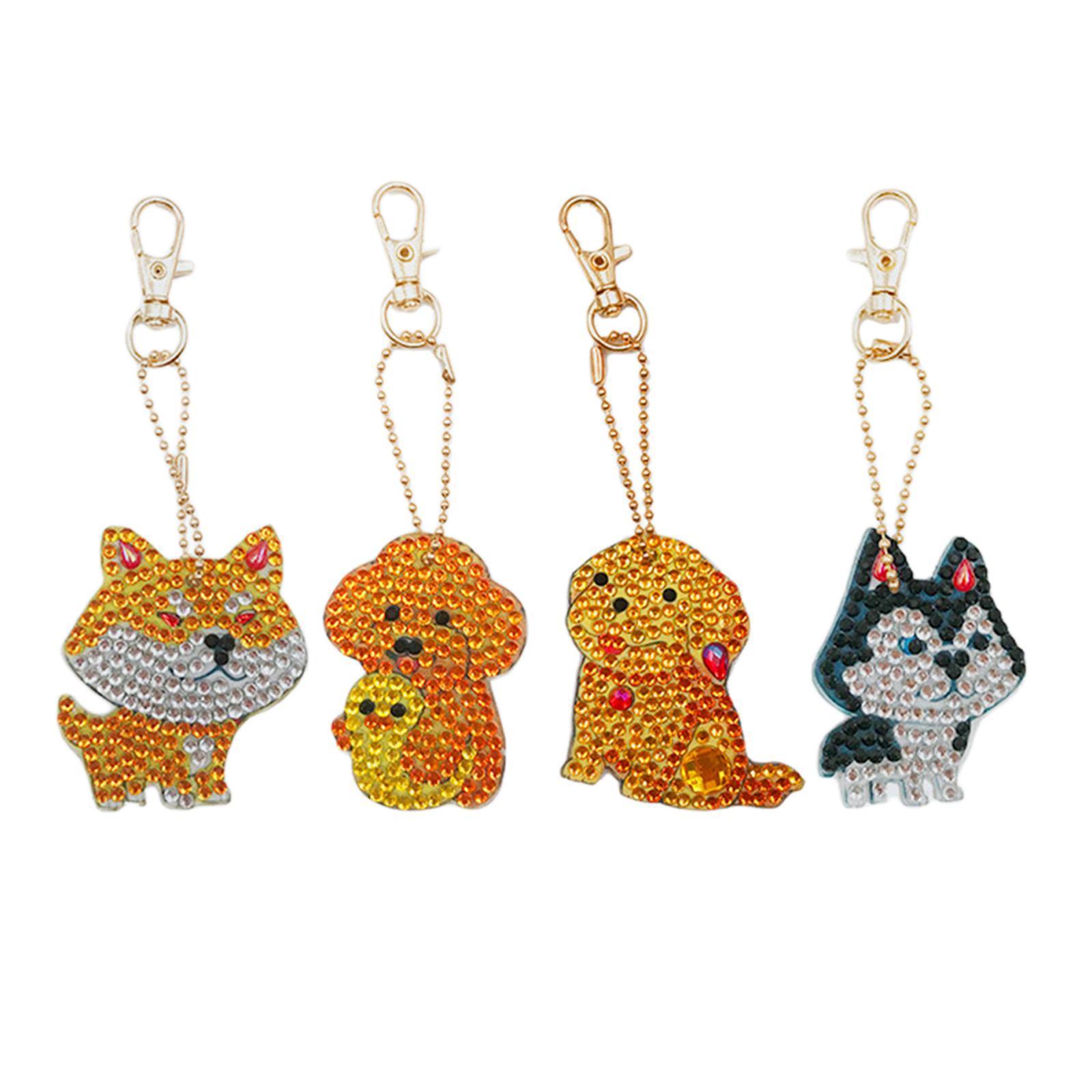 4x Keychain DIY Rhinestone Key Chain for Phone Wallet Decor
