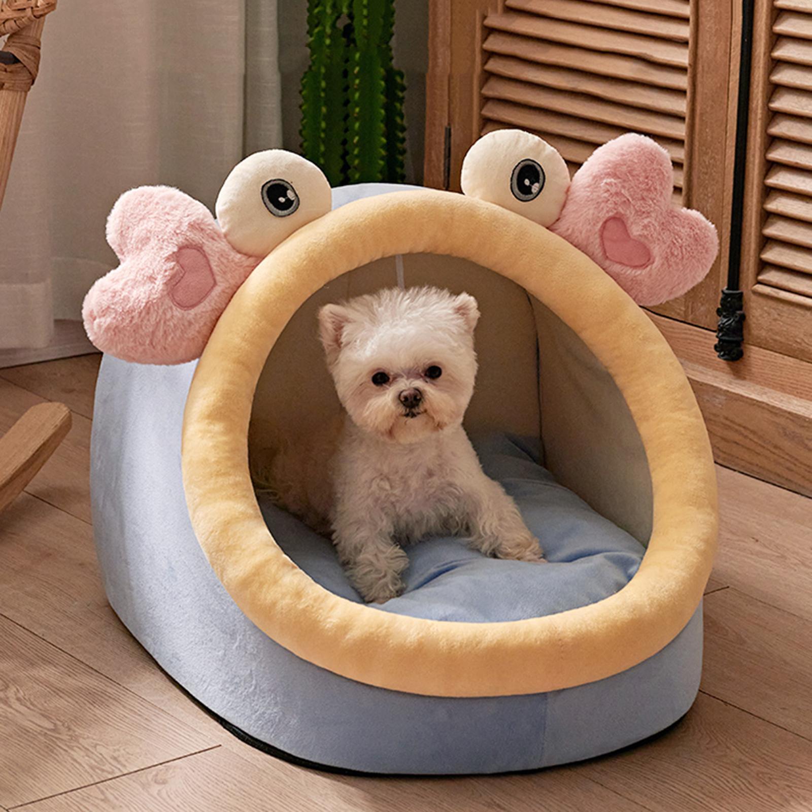 Small Dog Sleeping Bed Pet Cat House Nest Washable Winter Puppy Kennel Toy Supplies for Indoor Outdoor