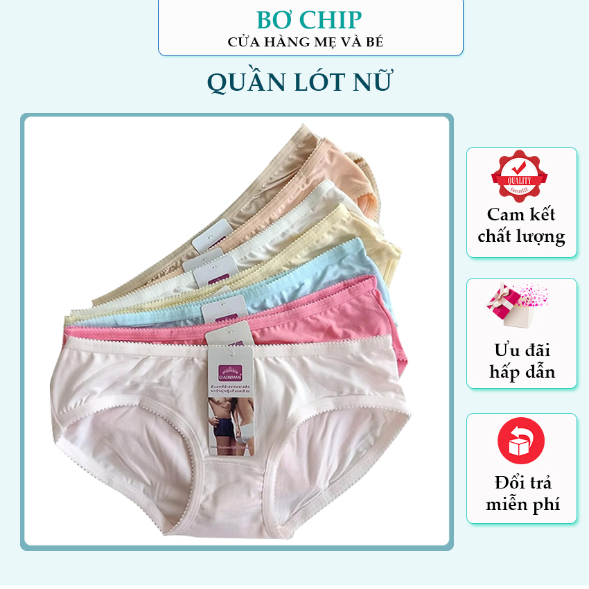 Combo 10 Quần Lót Nữ Cotton Thái vải siêu mịn, siêu mát - Co Giãn Tốt + Tặng kèm 1 Băng Đô Cài Tóc Xinh Xắn