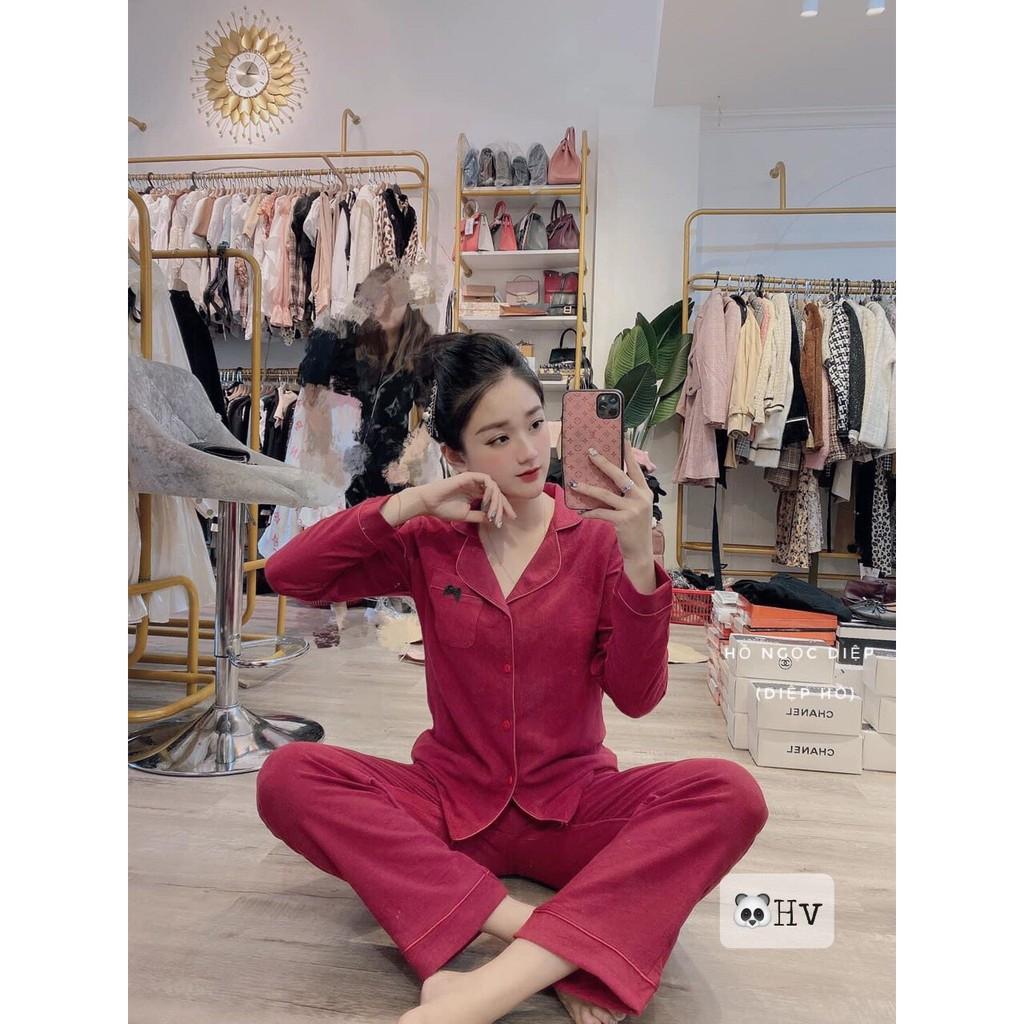 Bộ pijama nhung tăm cao cấp cho nữ LS_SETN329