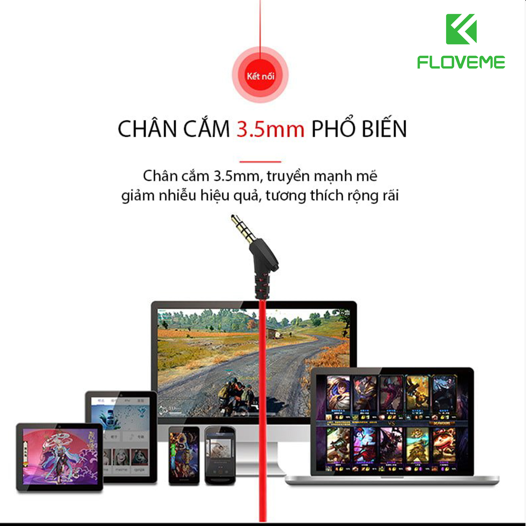 Tai Nghe Sendem s2 gaming có mic FLOVEME - dùng được cho điện thoại và máy tính , khử tiếng ồn - Hàng chính hãng