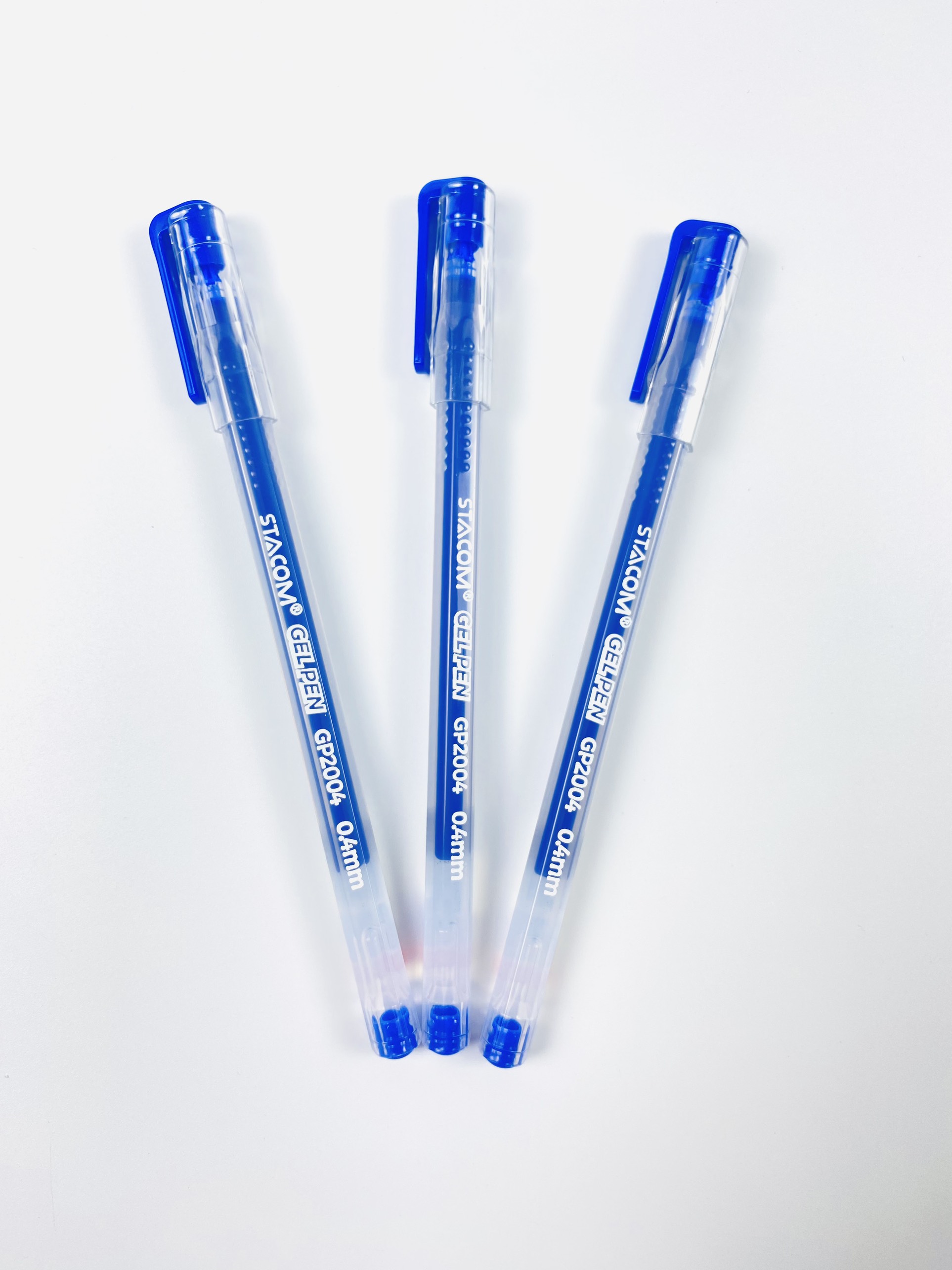Bút bi mực gel nắp đậy Stacom 0.4.mm thân trong xanh GP2004
