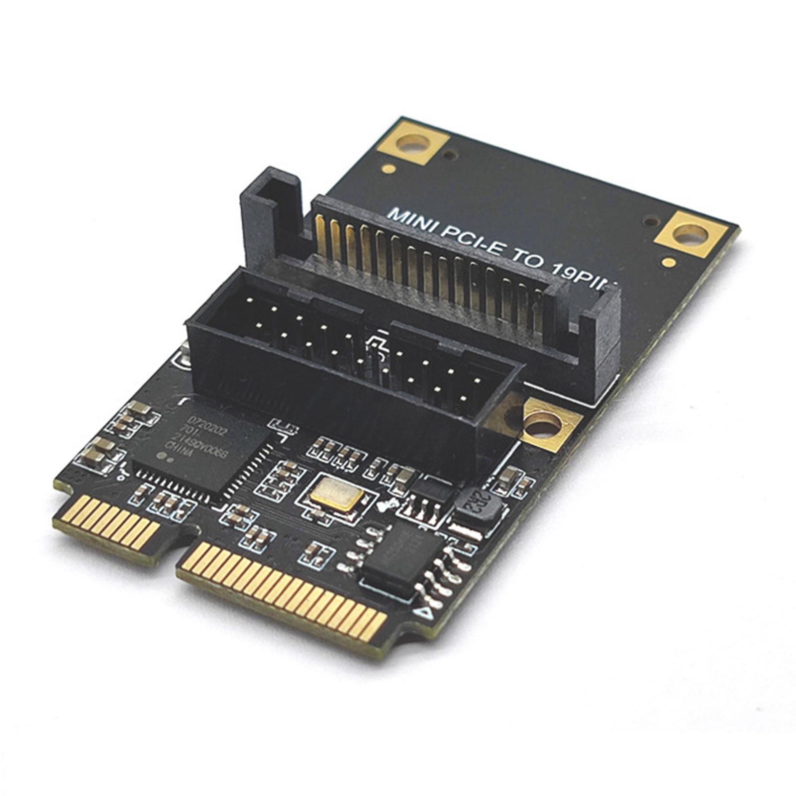 Mini PCIe to USB3.2 Gen1 19Pin Expansion Card, Professional, E to 19Pin USB3.2 Adapter Riser Board for Windows XP 7 8 10 11