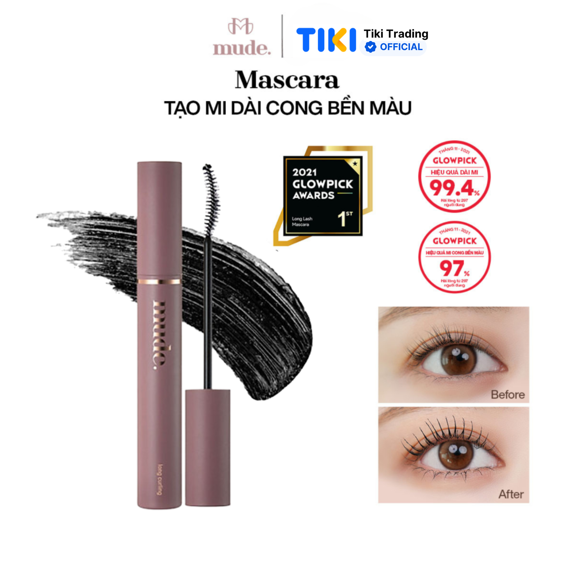 Mascara Chuốt Dài Mi 24H Mude Inspire Longlash Curling Mascara (10ml)