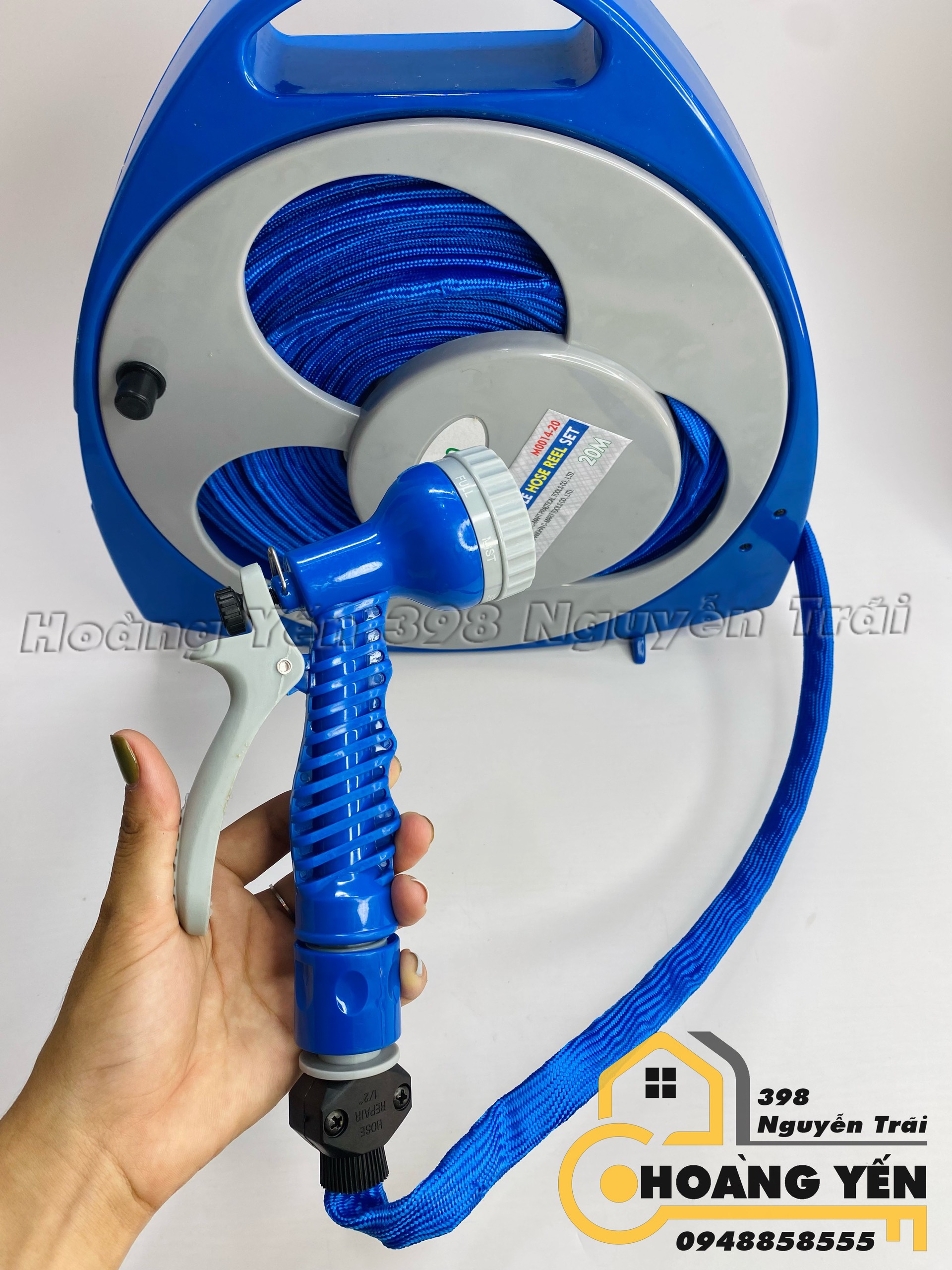 Bộ Vòi Xịt đa năng thông minh 20m C-MART M0014-20, Bộ vòi tưới, rửa xe, rửa sân cây ống cao su dẻo co giãn siêu bền, cất gọn 