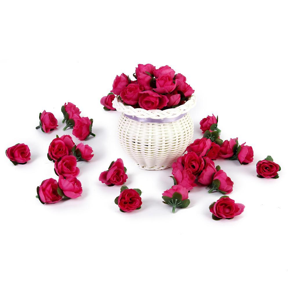 50pcs 3cm Artificial Silk Roses Flower Heads Wedding Decor