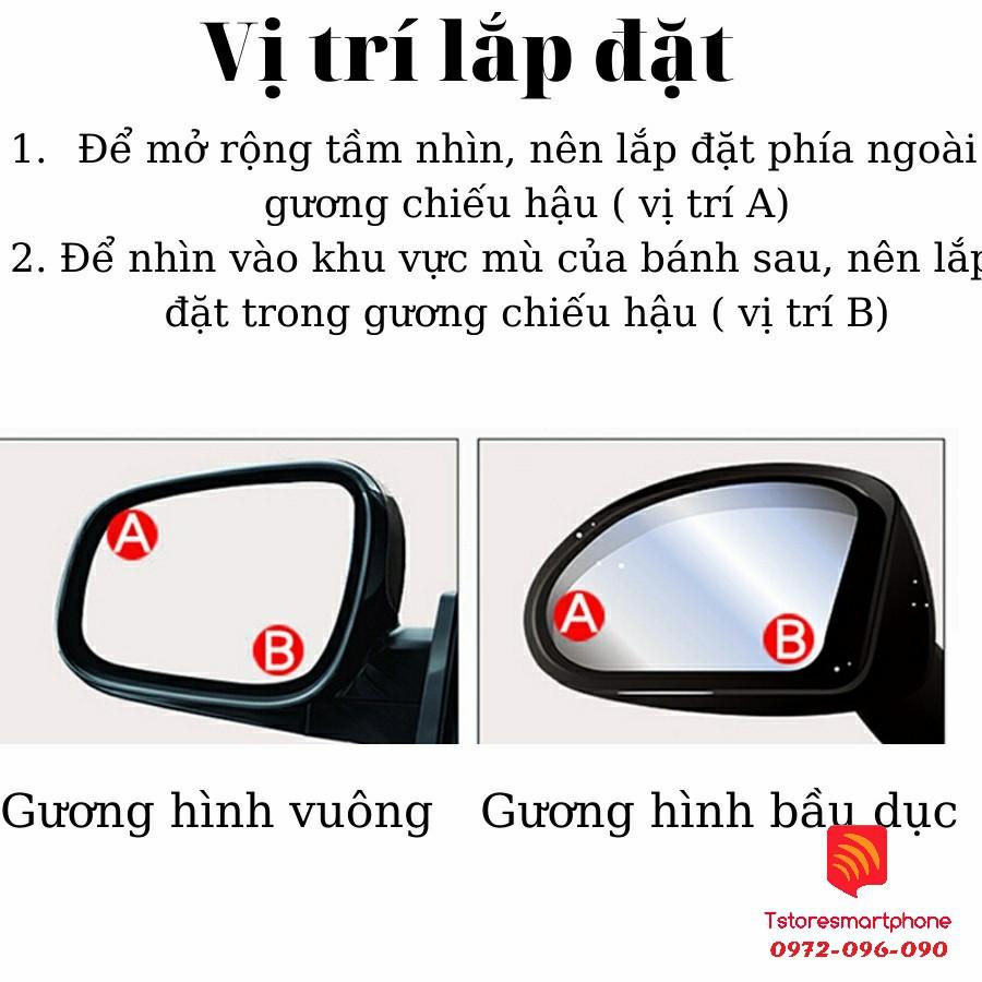 Gương cầu lồi gắn kính hậu ô tô xoay 360 xóa điểm mù