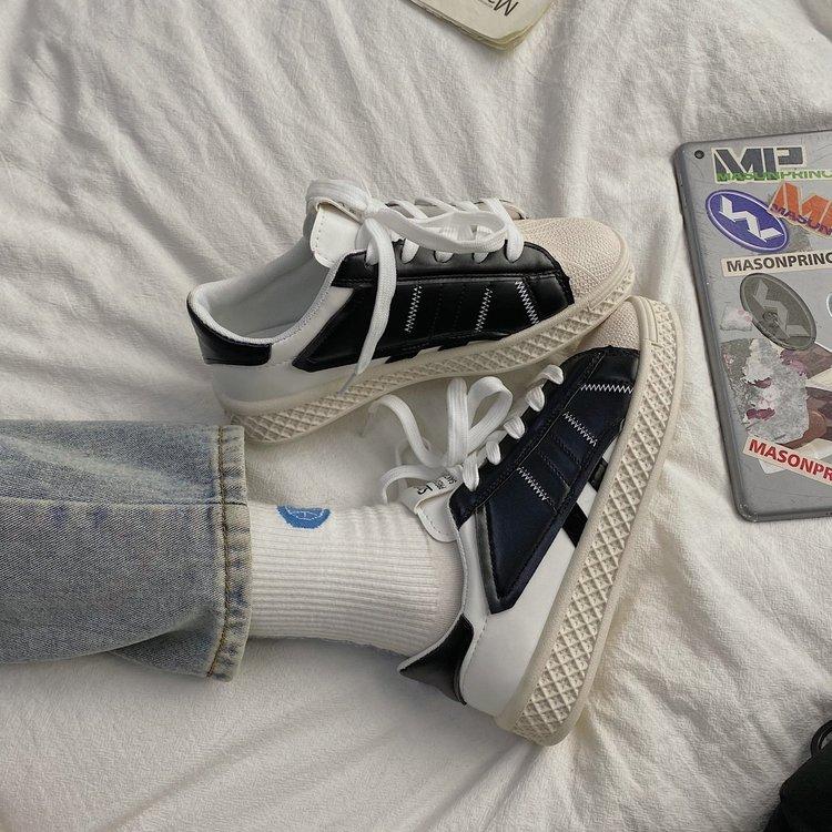 Giày Thể Thao Bằng Da Pu Thời Trang Hàn Quốc Dành Cho Bạn Nữ