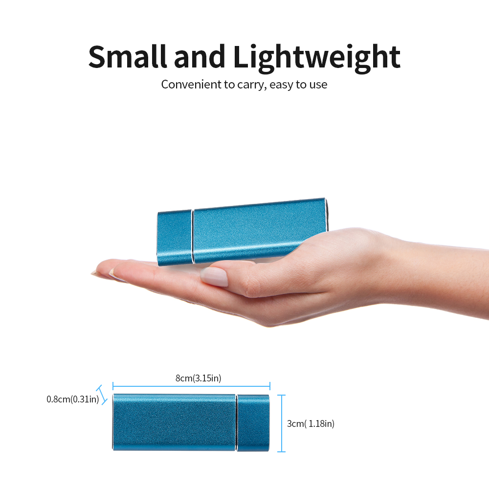 USB 3.0 Đến M.2 Ngff Vỏ SSD Ổ Cứng Hợp Kim Nhôm Loại Đĩa U SSD, Vỏ Ngoài Màu Xanh Lam
