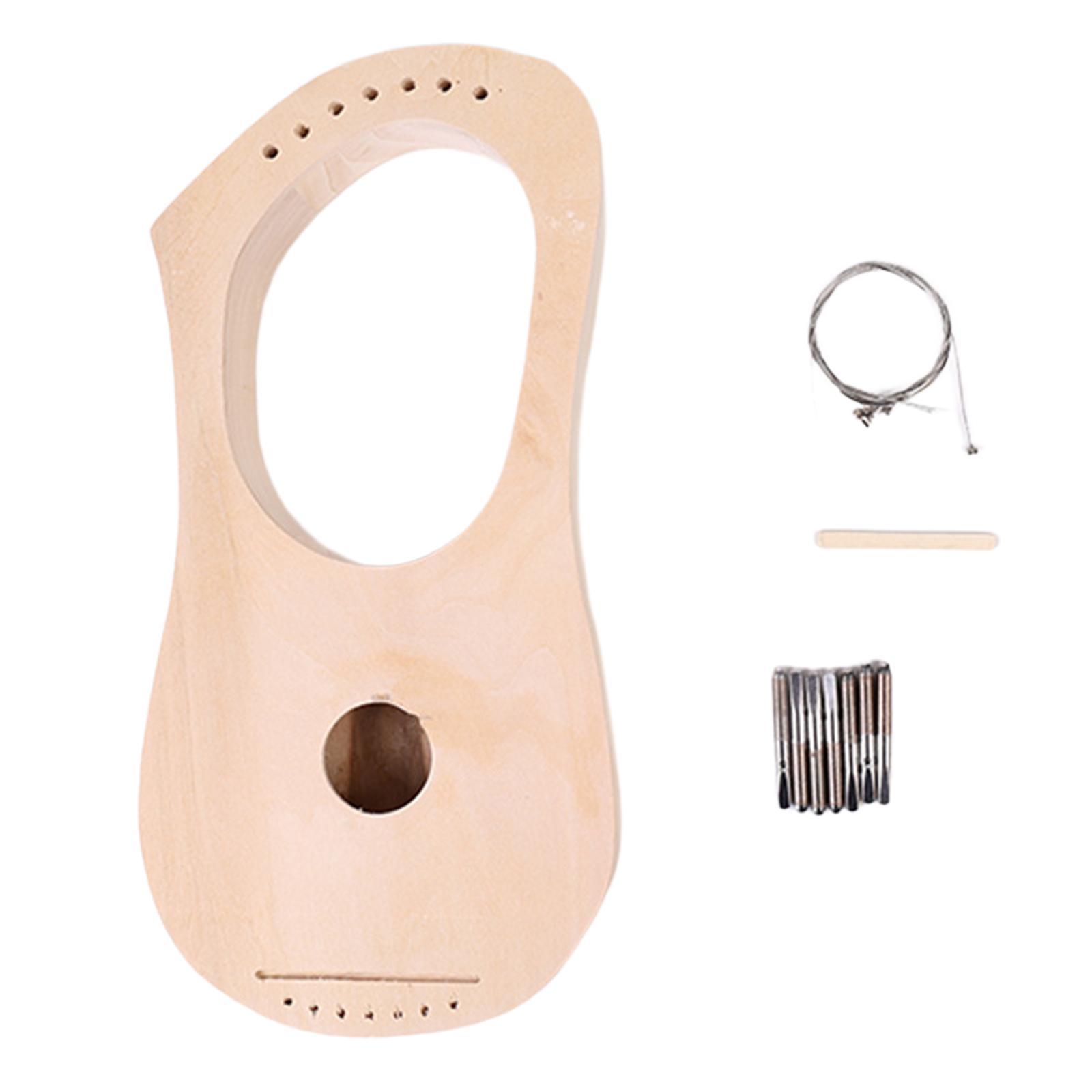 Harp 7 String DIY set, 7 Metal Strings Lyre, Ancient Style Comfortable Grip Easy to Clean DIY 7 String DIY set, for for Kids and Adults