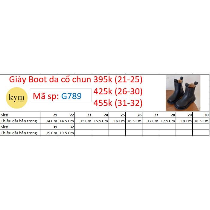 Giày da Boot cổ thun cho bé G789