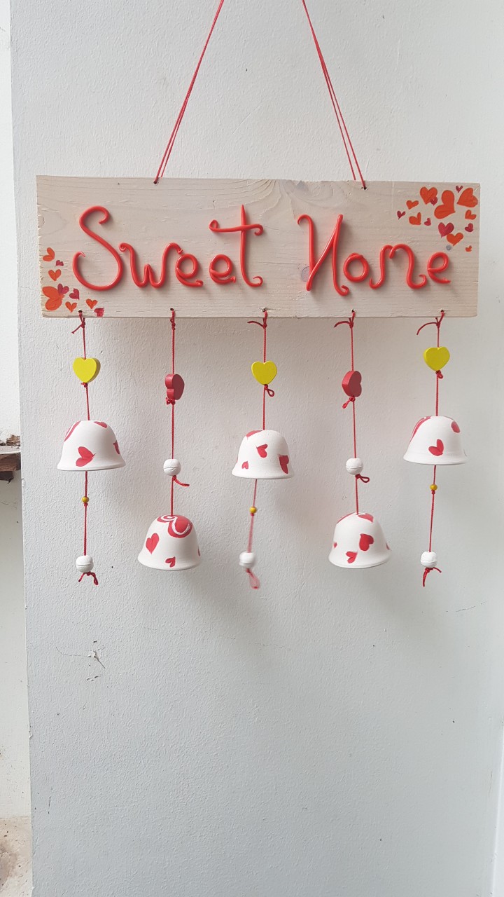 Bảng chuông Sweet Home, bảng trang trí, bảng gỗ handmade độc đáo, phụ kiện trang trí nhà cửa, món quà ý nghĩa dành tặng bạn bè, người thân, giao từ  HCM