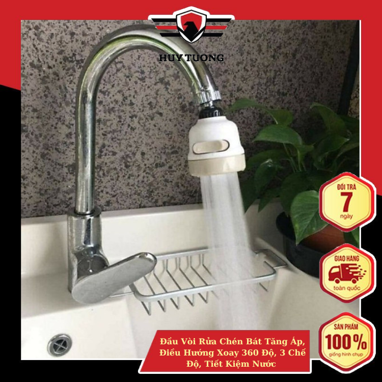 Đầu vòi hoa sen chậu rửa chén tăng áp lực 3 chế độ phun_ nhựa ABS cao cấp Cải Tiến Phần nhựa và đĩa phun HC2021