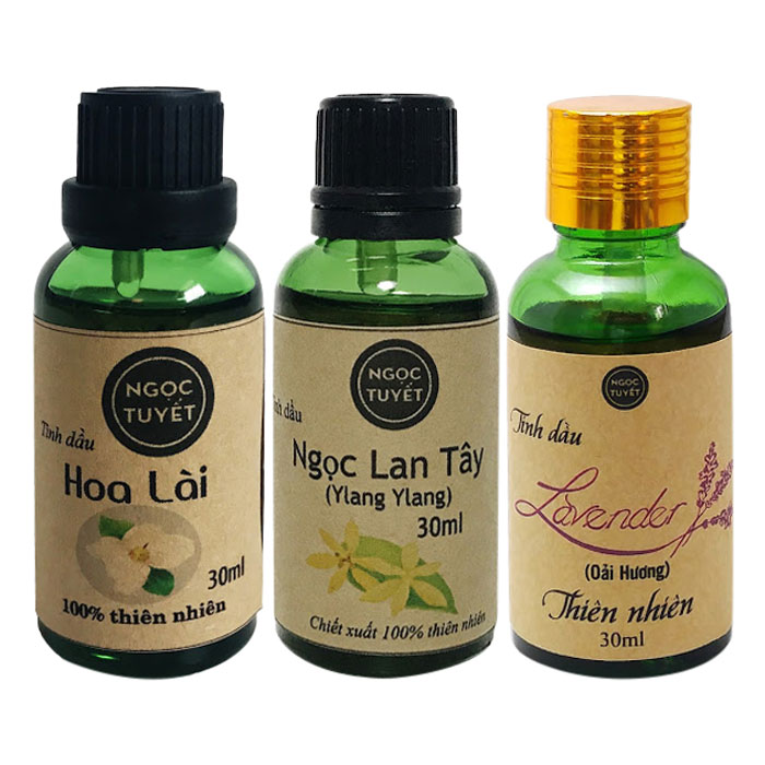 Combo 3 Chai Tinh Dầu Lài + Tinh Dầu Ngọc Lan Tây + Tinh Dầu Oải Hương Ngọc Tuyết (30ml x 3)