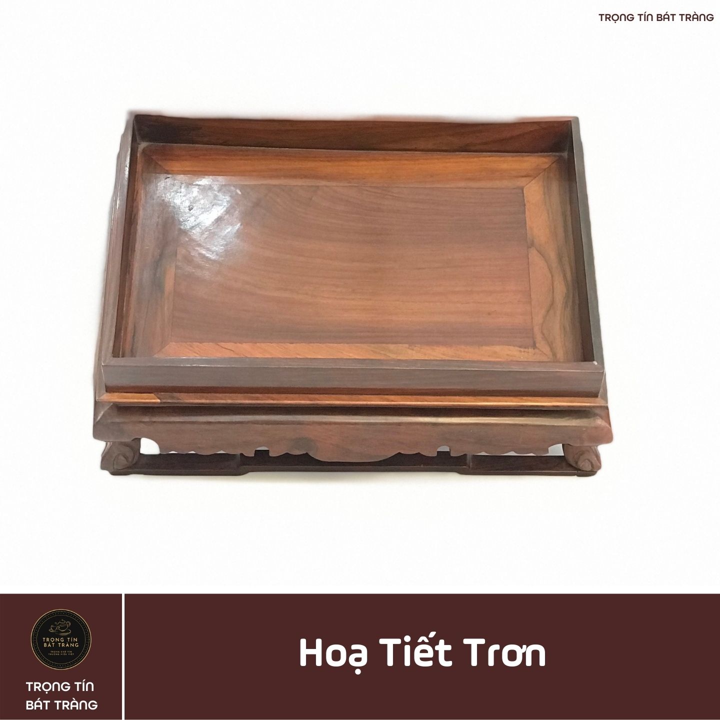 Khay Trà Gỗ Trắc Hình Chữ Nhật Kích Thước 32,5*22,5*12 cm KT 92