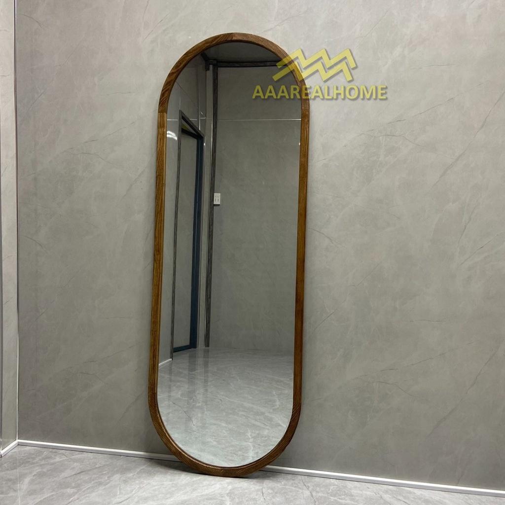 70x180cm Gương soi oval khung gỗ AAArealhome V2GT Gương soi toàn thân oval khung gỗ