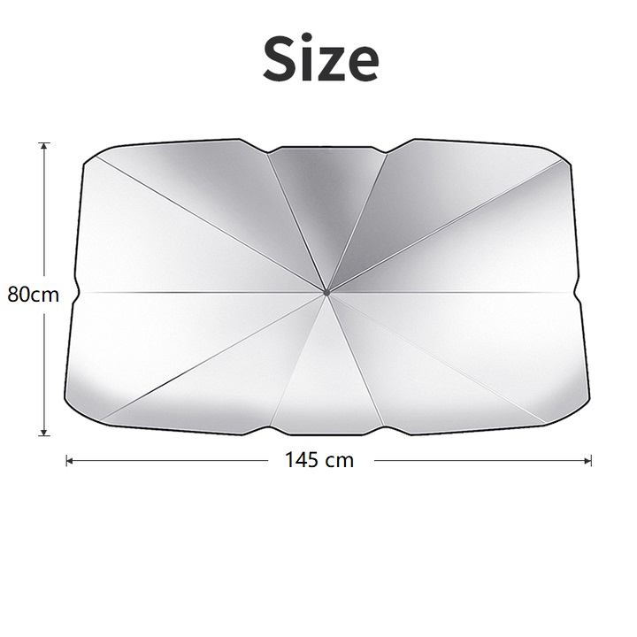 Ô che nắng, chắn tia UV kính lái ô tô đa năng - Chất liệu: (vải dù) keo bạc titan - Kích thước: 80x145cm
