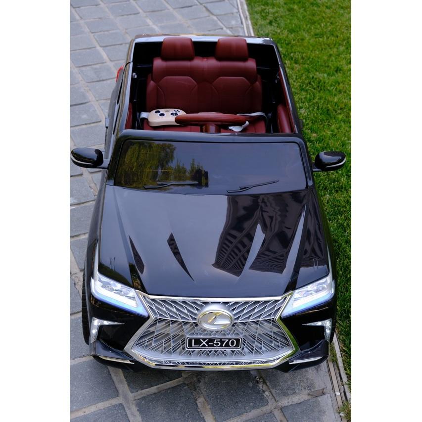 (hỗ trợ ship)Xe ôtô điện LX570 4 động cơ ghế ngồi rộng 4 bánh cao su màn hình cảm ứng kết nối USB/Bluetooth/Mic