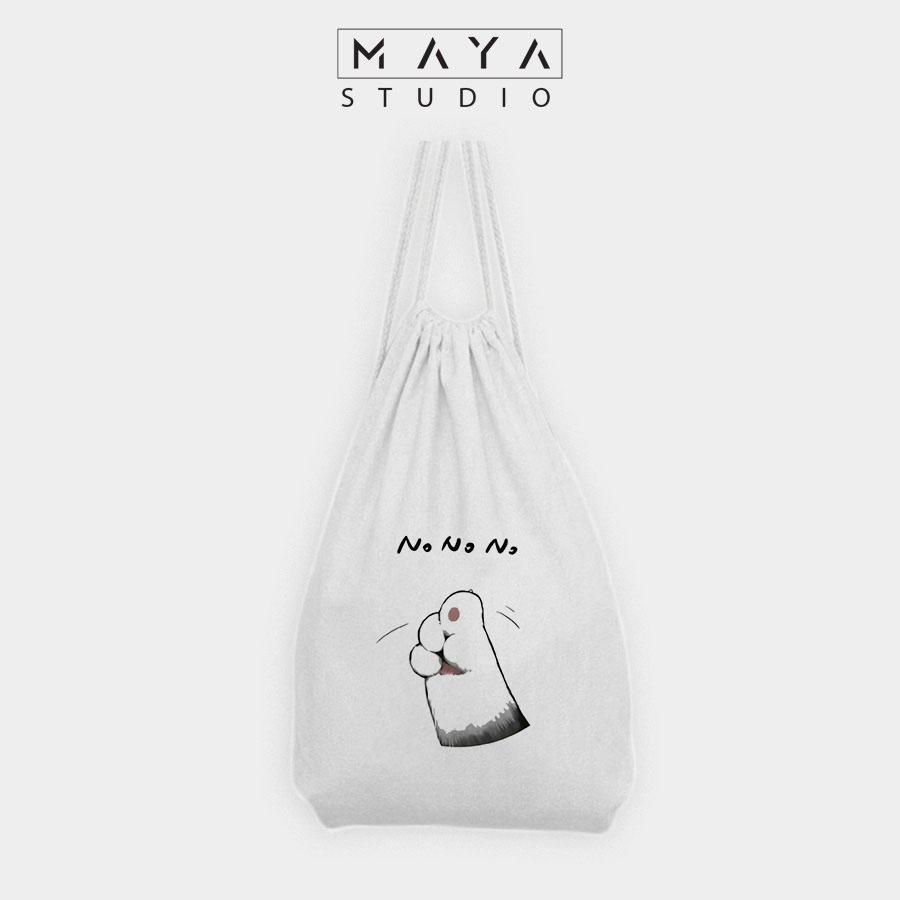 BALO RÚT MAYA vải canvas đeo vai nhỏ xinh unisex họa tiết MÈO siêu dễ thương phù hợp mọi lứa tuổi