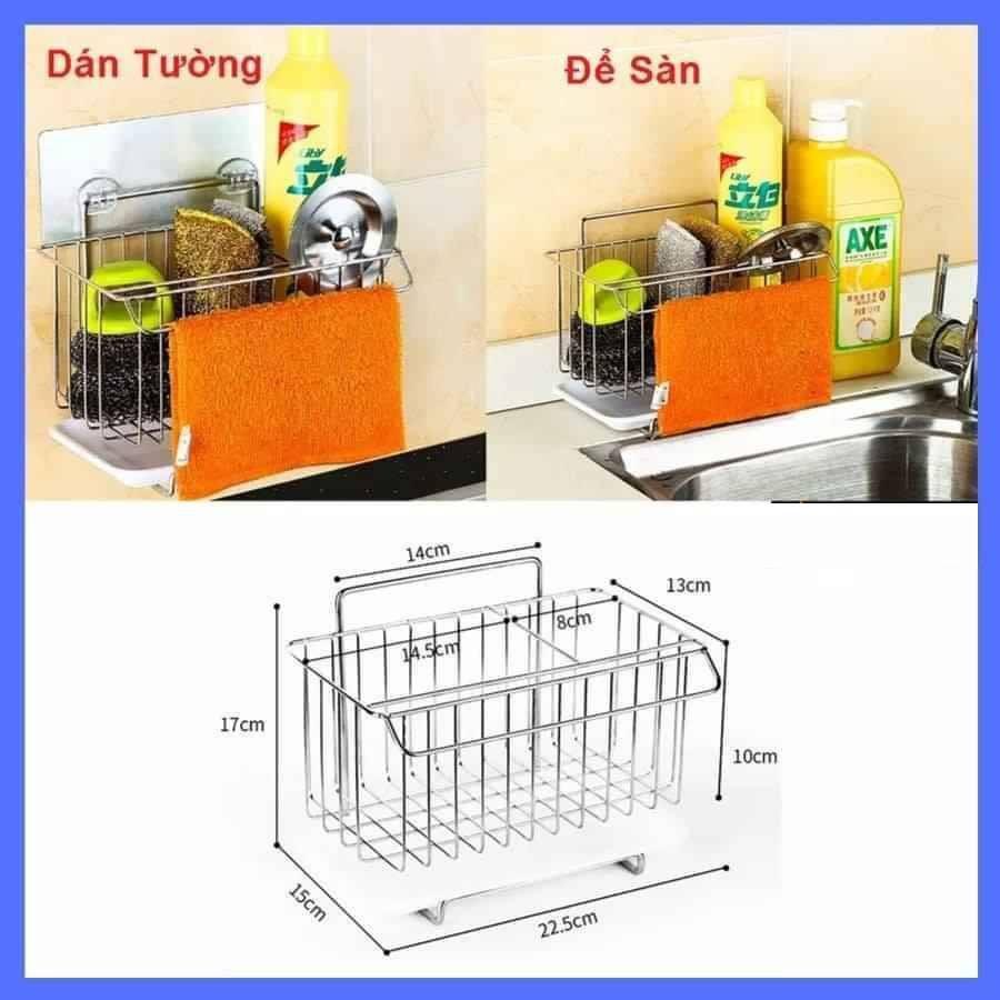 KỆ INOX ĐỰNG ĐỒ RỬA BÁT GẮN TƯỜNG KÈM KHAY HỨNG NƯỚC ( GIA DỤNG 1995 )