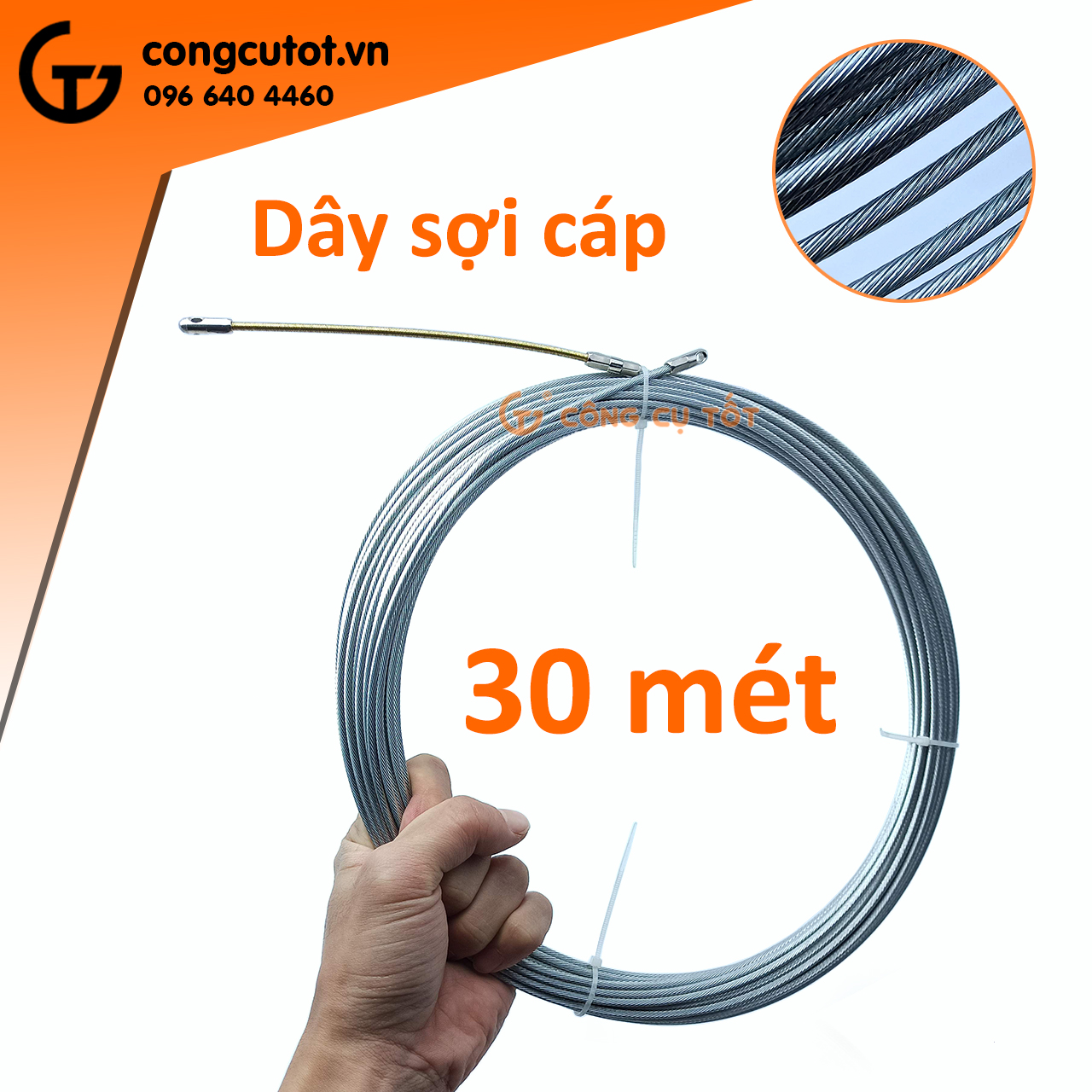 Dây mồi luồn ống sợi cáp trần 30m