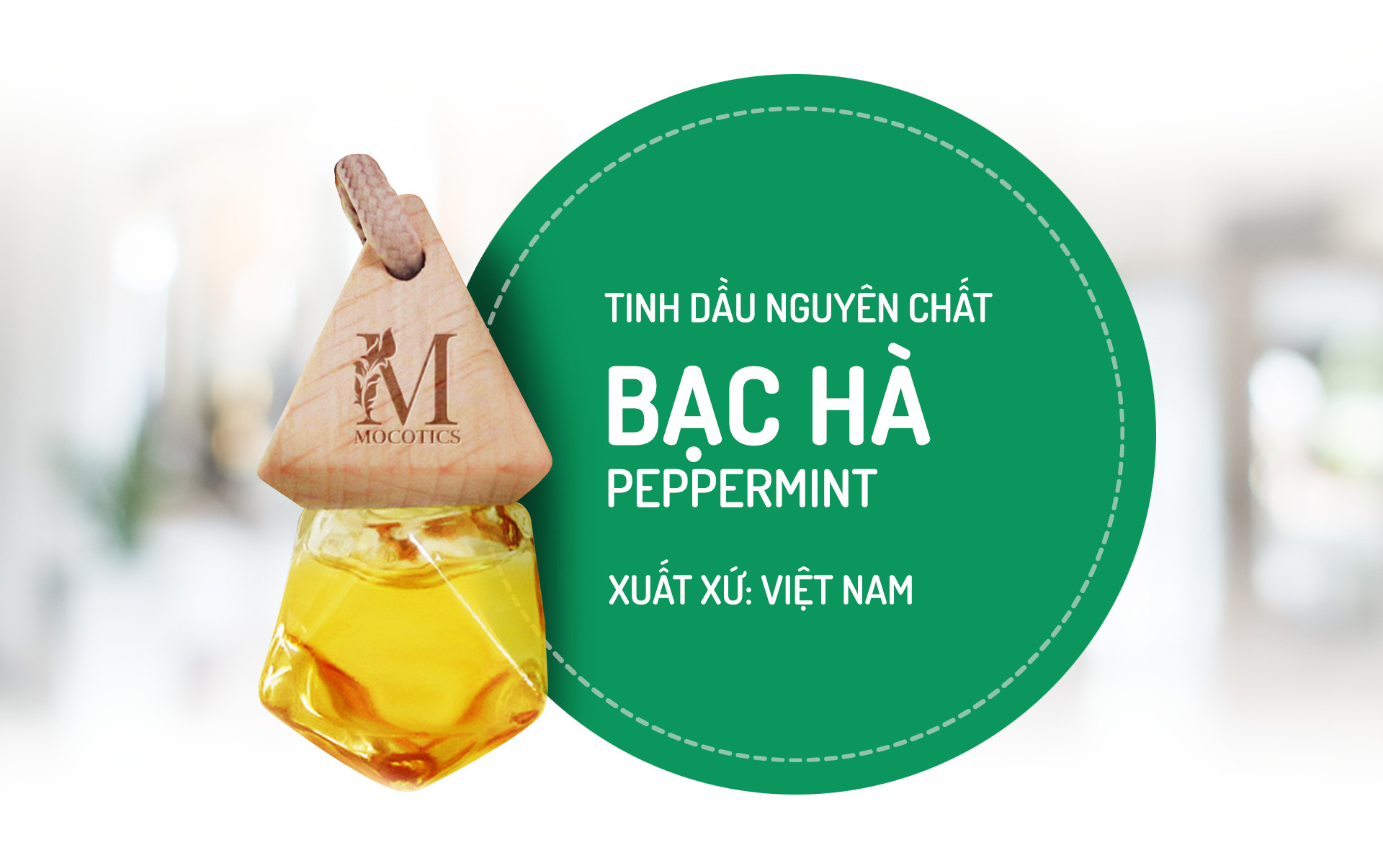 Tinh Dầu Bạc Hà Treo Xe Ô tô MOCOTICS, Treo Tủ Quần Áo, Giúp Khử Mùi, Thơm Phòng, Chống Say Xe Hiệu Quả