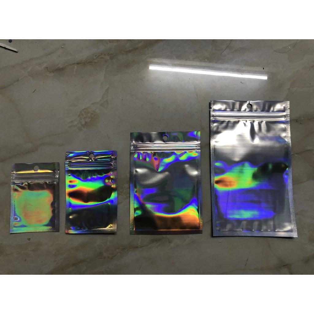 500 Túi zip hologram đựng goods, nail box, mỹ phẩm xinh xắn cute hột me kpop all stars