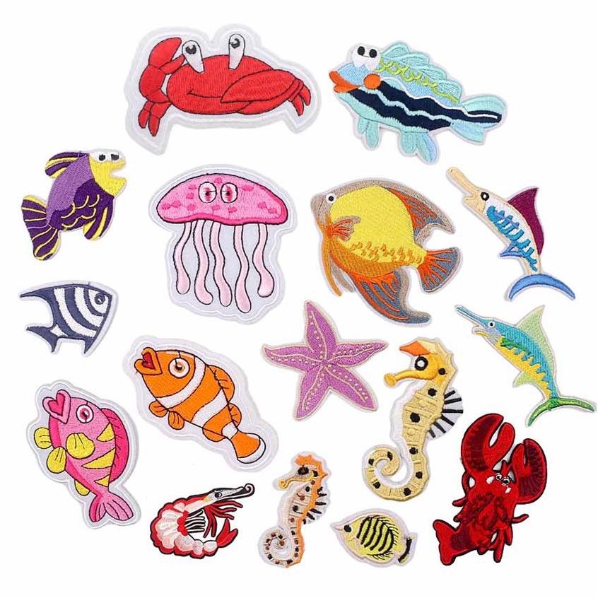 50 MẪU miếng DÁN ỦI quần áo bé GÁI mẫu giáo STICKER THÊU CAO CẤP CÓ SẴN KEO ỦI hình CON THUYỀN CÁ BIỂN