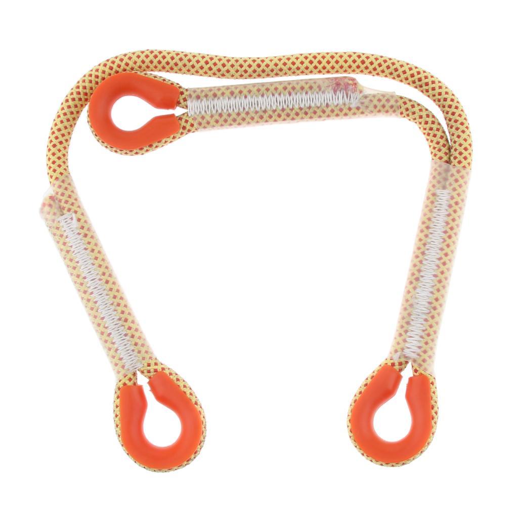 Rock Climbing Safety Pre-sewn Eye-Eye Prusik Loop Y Lanyard + Carabiner