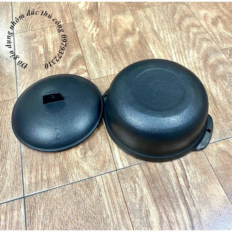 Nồi thố gang kho quẹt chống dính đk 15cm