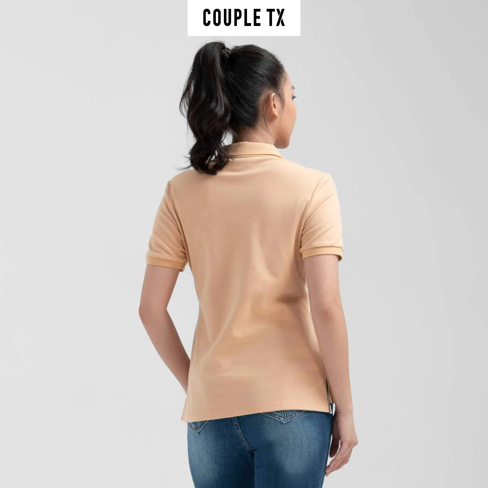 COUPLE TX - Áo Polo Nữ Pique Slim Fit Phối Bo Cổ WPO 2024