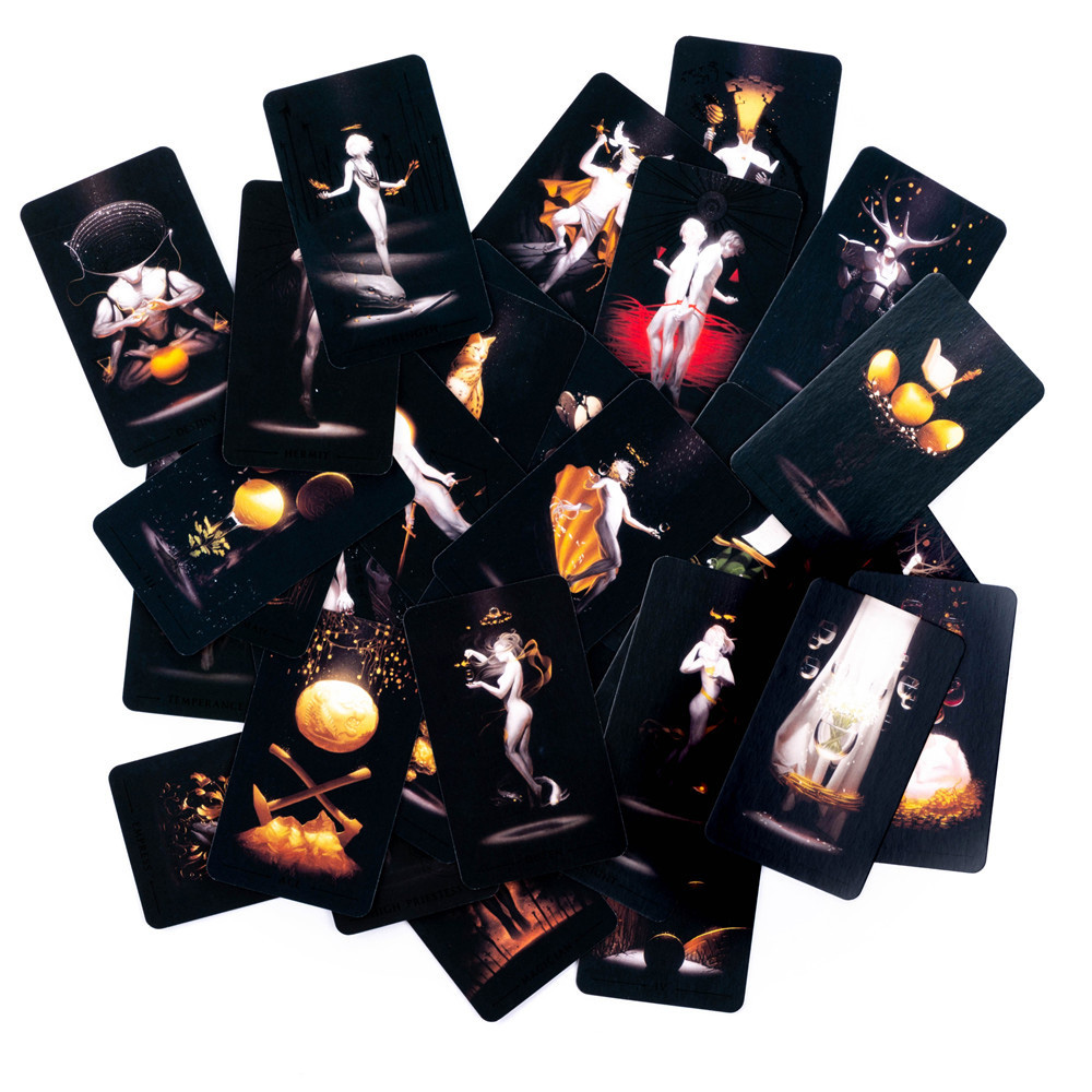 [Size Gốc] Bộ Bài True Black Tarot 7x12 Cm Tặng Đá Thanh Tẩy